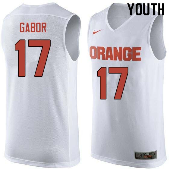 Youth #17 Billy Gabor Syracuse White College Basketball Jerseys Sale-White